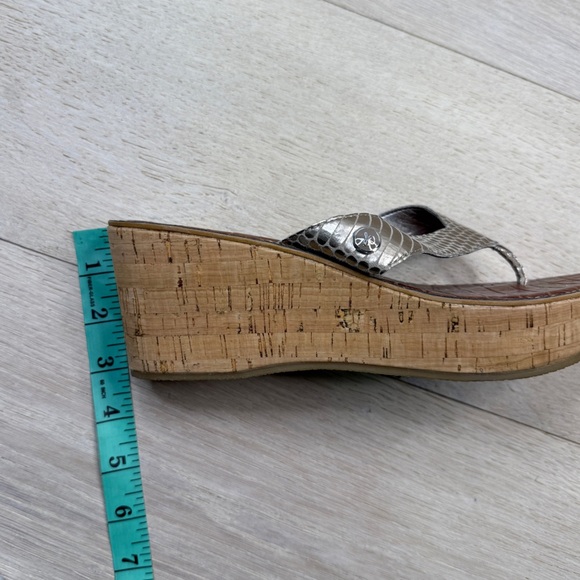 San Edelman Silver Wedge Sandals - Picture 3 of 7